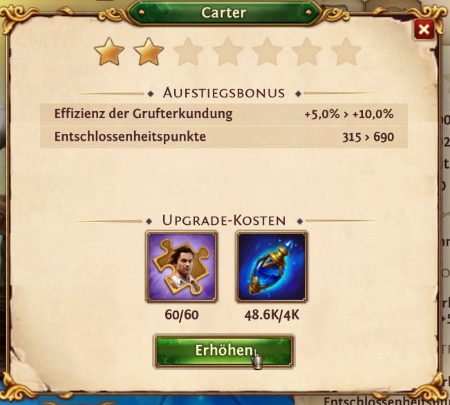 Effizienz der Grufterkundung steigern durch mehr Sterne